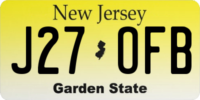 NJ license plate J27OFB