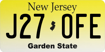 NJ license plate J27OFE