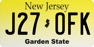 NJ license plate J27OFK