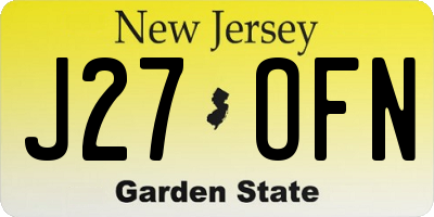 NJ license plate J27OFN