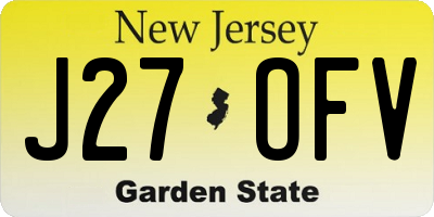 NJ license plate J27OFV