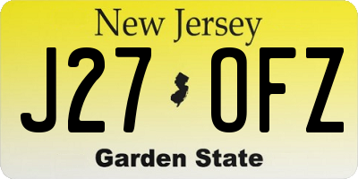 NJ license plate J27OFZ
