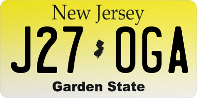 NJ license plate J27OGA