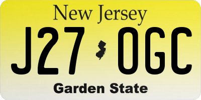 NJ license plate J27OGC