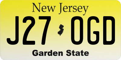 NJ license plate J27OGD