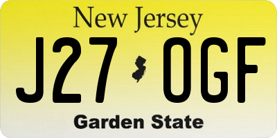 NJ license plate J27OGF