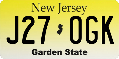 NJ license plate J27OGK
