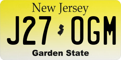 NJ license plate J27OGM