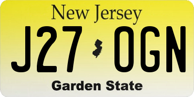 NJ license plate J27OGN