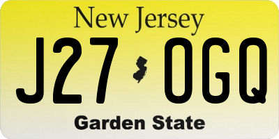 NJ license plate J27OGQ