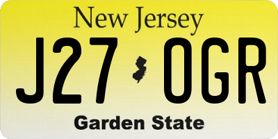 NJ license plate J27OGR