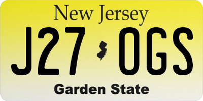 NJ license plate J27OGS