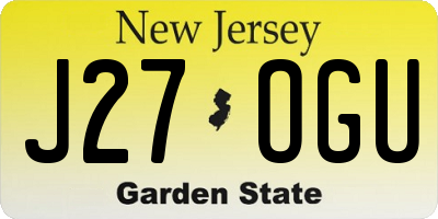 NJ license plate J27OGU