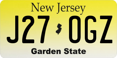 NJ license plate J27OGZ