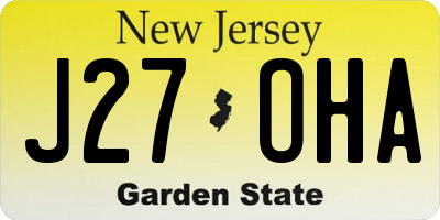 NJ license plate J27OHA