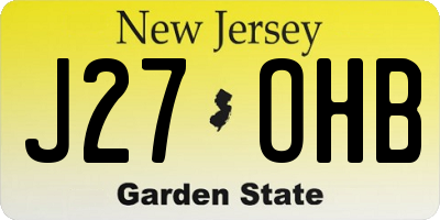 NJ license plate J27OHB