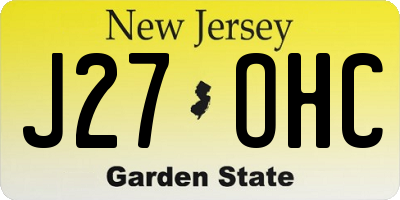 NJ license plate J27OHC