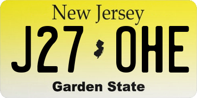 NJ license plate J27OHE