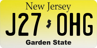 NJ license plate J27OHG