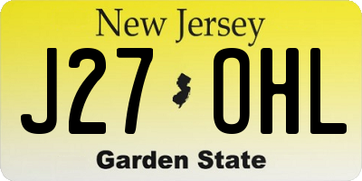 NJ license plate J27OHL