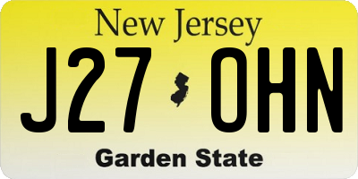 NJ license plate J27OHN