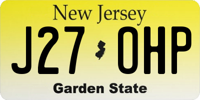 NJ license plate J27OHP