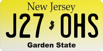 NJ license plate J27OHS