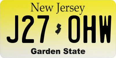 NJ license plate J27OHW