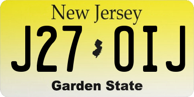 NJ license plate J27OIJ