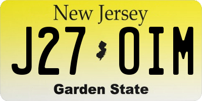 NJ license plate J27OIM