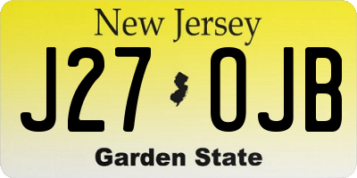 NJ license plate J27OJB