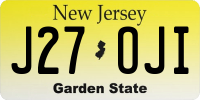 NJ license plate J27OJI