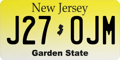 NJ license plate J27OJM