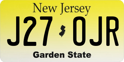 NJ license plate J27OJR