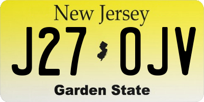 NJ license plate J27OJV