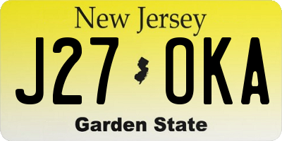 NJ license plate J27OKA