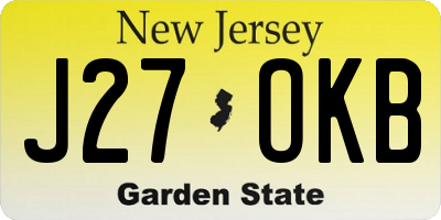 NJ license plate J27OKB