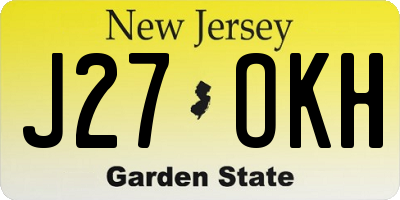 NJ license plate J27OKH