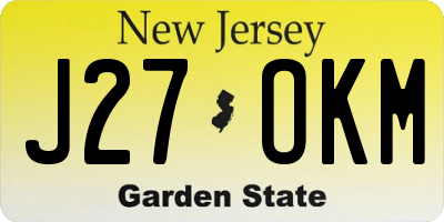NJ license plate J27OKM