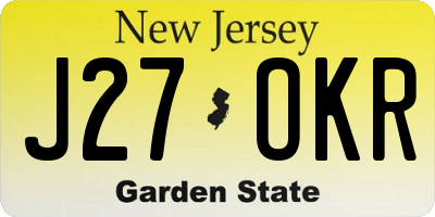 NJ license plate J27OKR