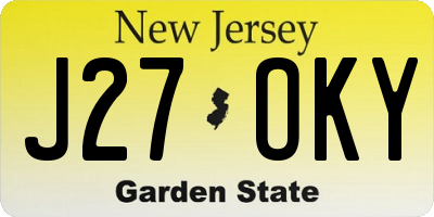 NJ license plate J27OKY