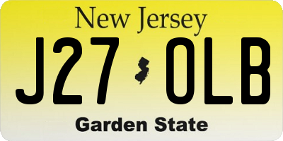 NJ license plate J27OLB