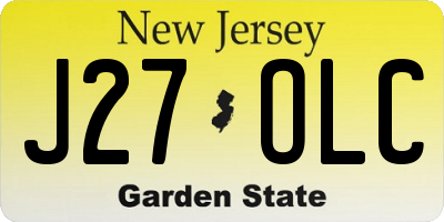 NJ license plate J27OLC