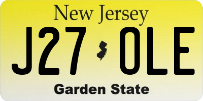 NJ license plate J27OLE