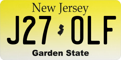 NJ license plate J27OLF