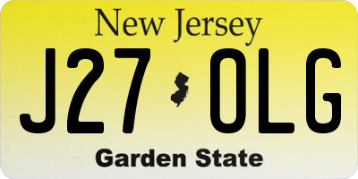 NJ license plate J27OLG