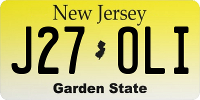 NJ license plate J27OLI