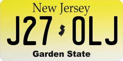 NJ license plate J27OLJ