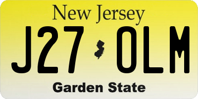 NJ license plate J27OLM