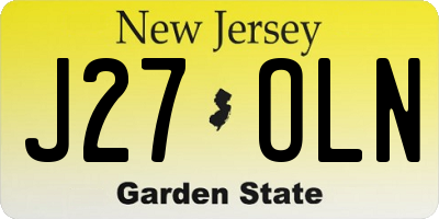 NJ license plate J27OLN